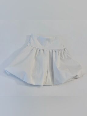 Zara Girl White High-Waist Flared Mini Bubble Skirt in White Size 6